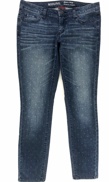 NWT! Plus Size Merona Modern Fit Mid Rise Polka-Dot Skinny Jeans, Size: … - Picture 2 of 16